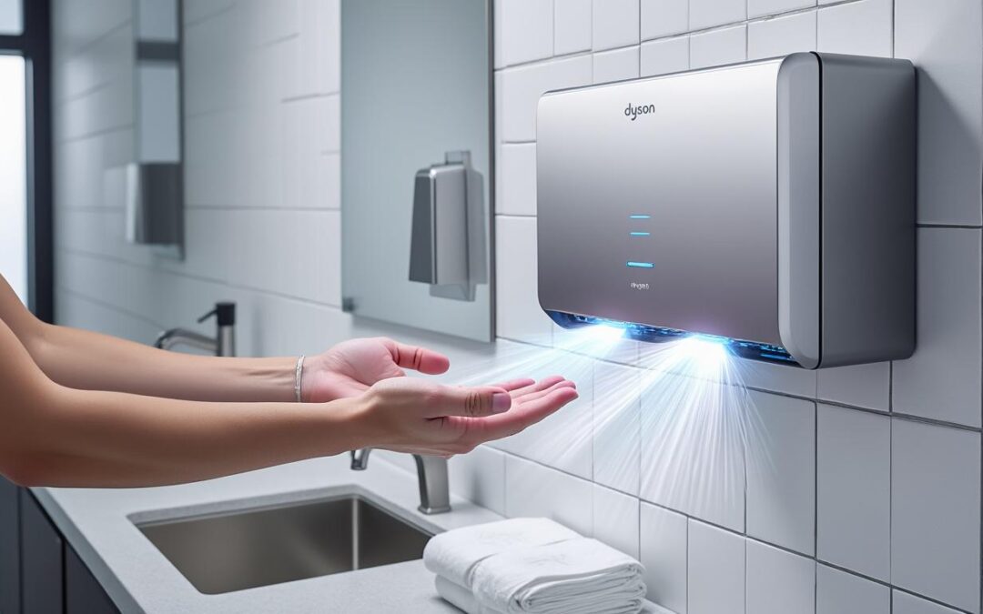 découvrez notre test complet du sèche-mains électrique dyson airblade ab14, alliant performance exceptionnelle et hygiène optimale pour une expérience rapide et sûre.